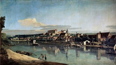 Vista de Pirna a partir da margem direita do Elba, c1753 de Bernardo Bellotto