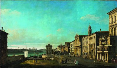 Vista da Via di Ripetta em Roma de Bernardo Bellotto