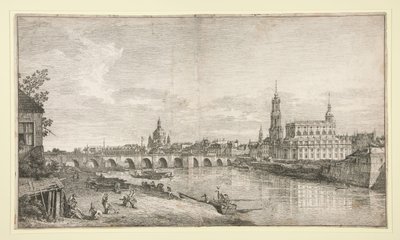 Vista da ponte em Dresden sobre o Elba de Bernardo Bellotto