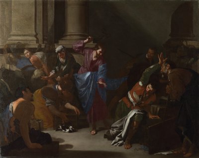 Cristo expulsando os comerciantes do templo, c. 1645 de Bernardo Cavallino