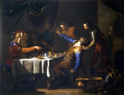 O assassinato de Amnon pelo seu irmão Absalom (óleo sobre tela) de Bernardo Cavallino
