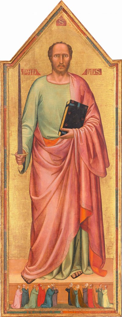 São Paulo e um Grupo de Adoradores, 1333. de Bernardo Daddi