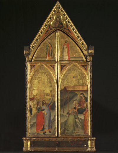 Tríptico - A Virgem e o Menino Entronizados com os Santos, 1338 de Bernardo Daddi