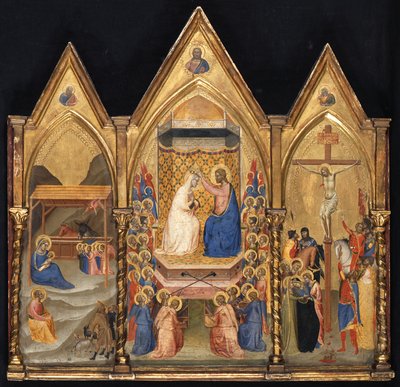 Triptychon (Geburt Christi; Marienkrönung; Kreuzigung) de Bernardo Daddi