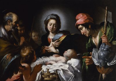 Adoração dos Pastores, c.1615 (óleo sobre tela) de Bernardo Strozzi