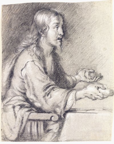 Cristo em Emaús apresentando o pão de Bernardo Strozzi