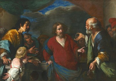 A parábola da moeda do tributo de Bernardo Strozzi