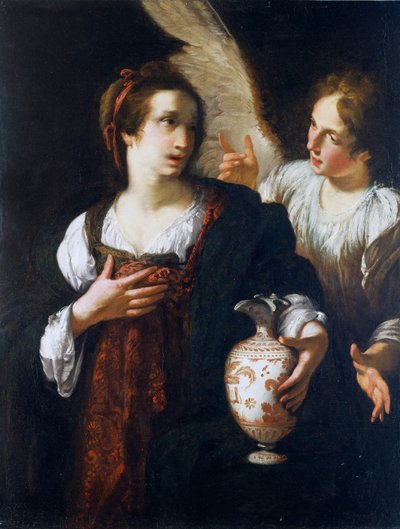 Agar e o Anjo, c. 1630 (óleo sobre tela) de Bernardo Strozzi