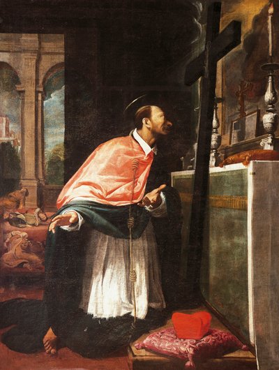 São Carlos Borromeo, de Bernardo Strozzi (1581-1644), Igreja dos Capuchinhos, Sarzana, Itália de Bernardo Strozzi