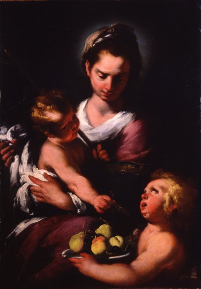 A Virgem e o Menino com o Menino São João de Bernardo Strozzi