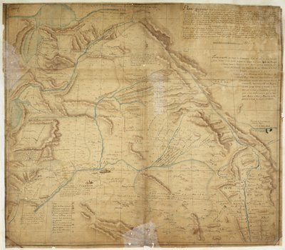 Mapa da maior parte do Novo México e uma parte da Alta Califórnia de Bernardo de Miera y Pacheco