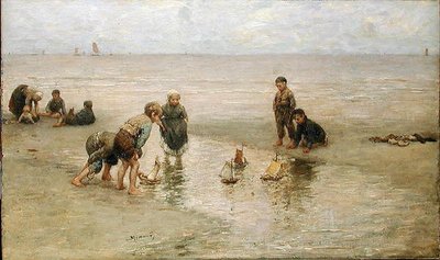 A Regata (óleo sobre tela) de Bernardus Johannes Blommers or Bloomers