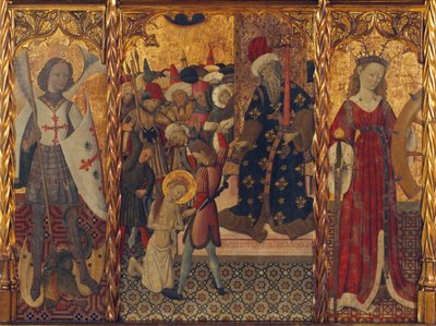 São Miguel, Martírio de Santa Eulália e Santa Catarina, ca 1442-1445 de Bernat Martorell the Elder