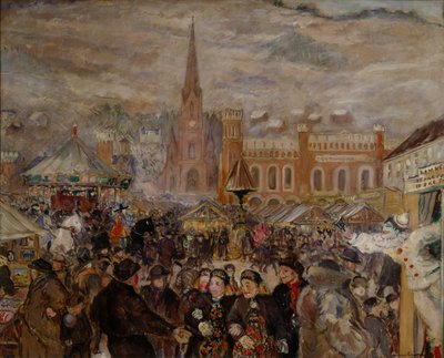Mercado de Drammen (óleo sobre tela) de Bernhard Dorotheus Folkestad