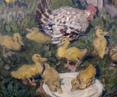 Galinha com patinhos de Bernhard Dorotheus Folkestad