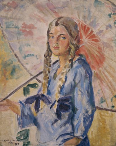 Mildred com Parasol de Bernhard Dorotheus Folkestad