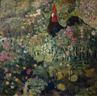 O galo (óleo sobre tela) de Bernhard Dorotheus Folkestad