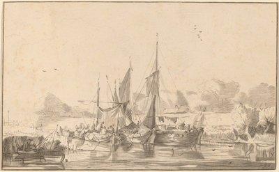 Canal em Utrecht, 1771, publicado em 1787. de Bernhard Schreuder