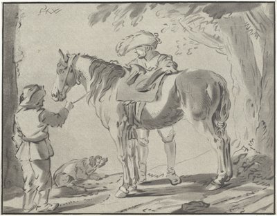 Dois homens junto a um cavalo de Bernhard Schreuder