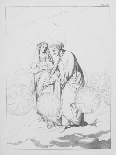 A Divina Comédia de Dante, Paradiso (Céu), Placa XII (litografia) de Bernhard Schuler