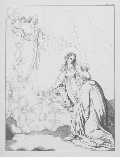 A Divina Comédia de Dante, Paradiso (Céu), Placa XVI (litografia) de Bernhard Schuler