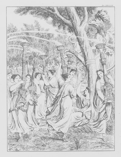 Divina Comédia de Dante, Purgatorio (Purgatório), Placa XXXIX (litografia) de Bernhard Schuler