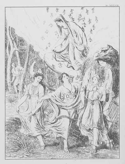 Divina Comédia de Dante, Purgatorio (Purgatório), Placa XXXVII (litografia) de Bernhard Schuler