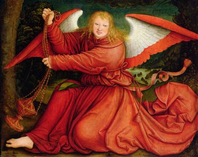 Um Anjo com um Thurible (óleo no painel) de Bernhard Strigel