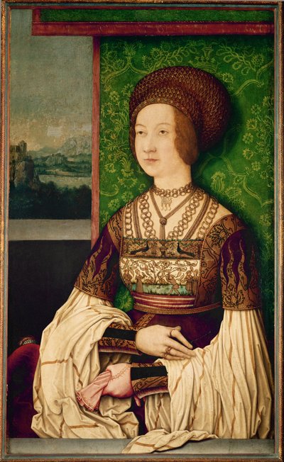 Bianca Maria Sforza, segunda esposa do imperador Maximiliano I (pintura sobre madeira) de Bernhard Strigel