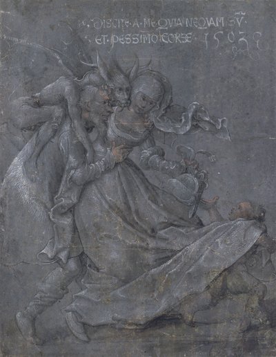 Casal de namorados com o diabo e o cupido, 1503 de Bernhard Strigel