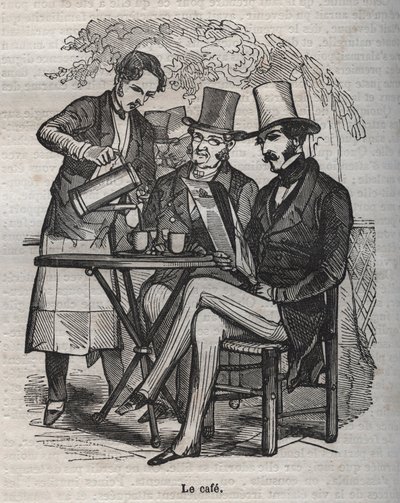 Le cafe - gravura em “La Physiologie du gout” ”de Jean Anthelme Brillat Savarin de Bertall