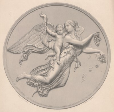 Manhã, desenhada por F. R. Roffe (fl.1850-63), gravada por William Callio Roffe (1817-89), meados do século XIX (reprodição da gravura) de Bertel (after) Thorvaldsen
