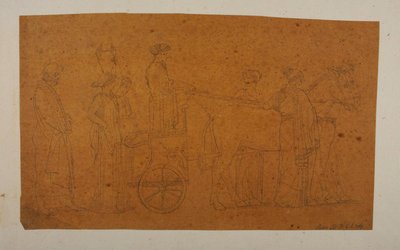 Odysseus folgt Nausikaa und den Ehrendamen de Bertel Thorvaldsen