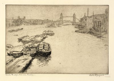 Tower Bridge, Tamisa, Londres de Bertha E. Jaques