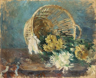 Crisântemos ou a cesta virada, 1885 de Berthe Morisot