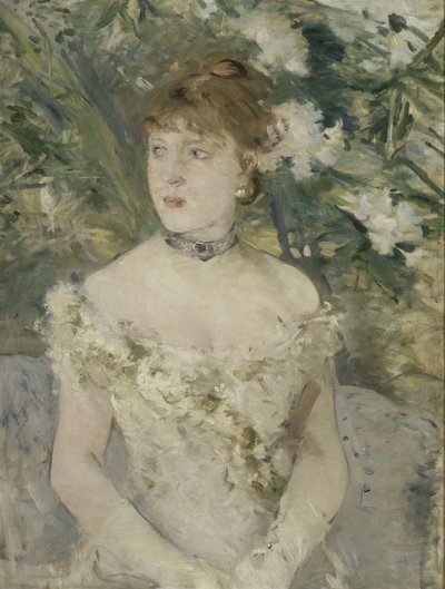 Mulher jovem no baile de Berthe Morisot