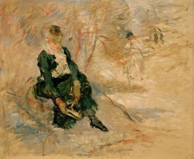 Jovem mulher colocando seu skate de volta de Berthe Morisot