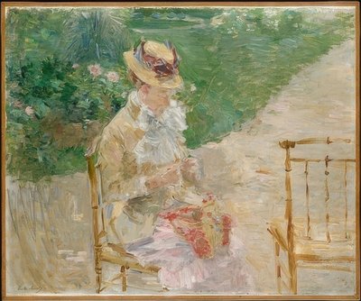 Jovem de tricô. Aprox. 1883 de Berthe Morisot