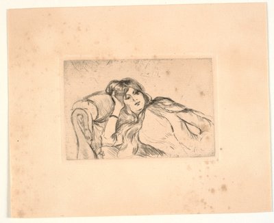 Mulher deitada em um sofá (Jeanne-Marie) de Berthe Morisot