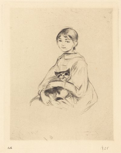 menina com gato de Berthe Morisot