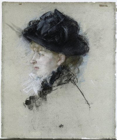 Mademoiselle Louise Riesener em um chapéu de Berthe Morisot