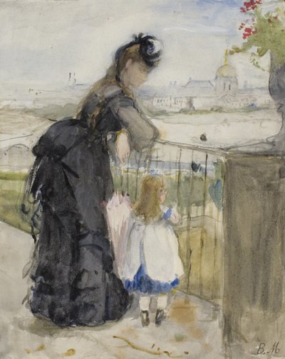 Na varanda, 1871-72 de Berthe Morisot