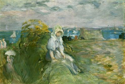 No penhasco em Portrieux; No penhasco de Portrieux, 1894 de Berthe Morisot