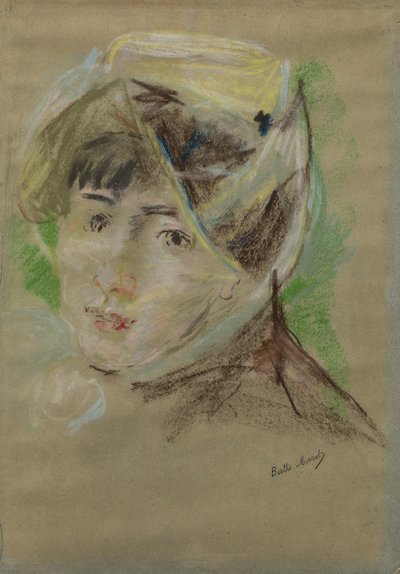 Retrato de uma Rapariga com um Véu (Jeanne Pontillon) de Berthe Morisot