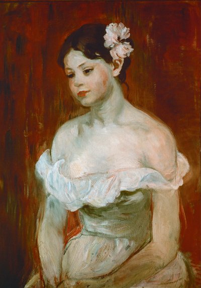 Retrato de uma jovem mulher ... (óleo sobre tela) de Berthe Morisot