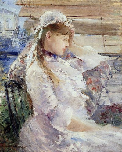 Perfil de uma mulher jovem sentada de Berthe Morisot