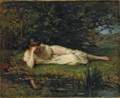 Estudar na beira da água, 1864 de Berthe Morisot