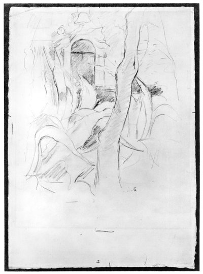 O Aloés em Villa Ratti, 1889 (grafite sobre papel) de Berthe Morisot