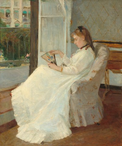 A irmã do artista em uma janela de Berthe Morisot
