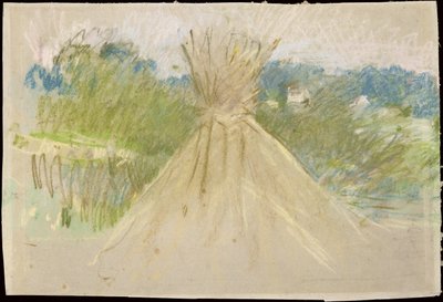 O pequeno palheiro, 1882 (pastel sobre papel) de Berthe Morisot